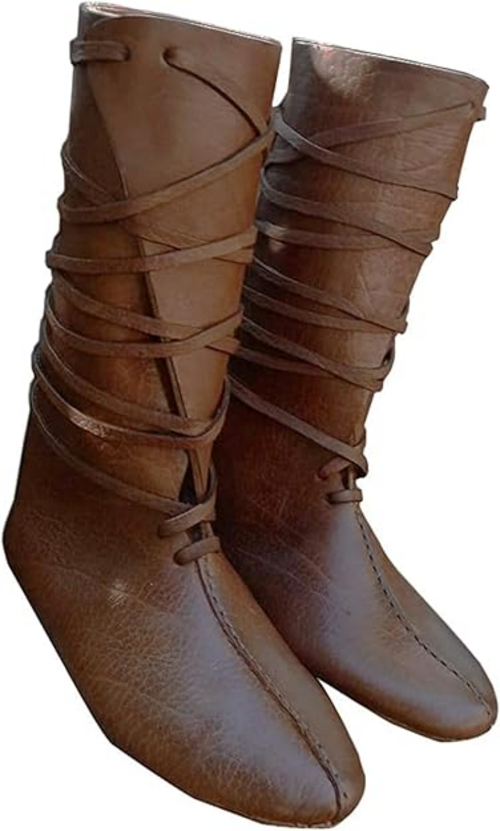Men's Faux Leather Lace Up Boots (Size-UK-8) (Color-DARK BROWN)